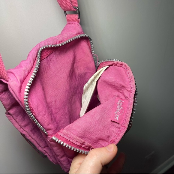 Kipling Pink Nylon Small Crossbody Travel Purse Bag Adjustable Strap 90’s - Picture 7 of 9